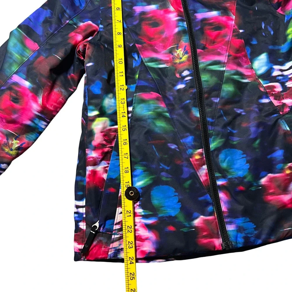 Obermeyer Teen Girls L 14-16 Ski Jacket Floral Multi Color Insulated Hooded Pink